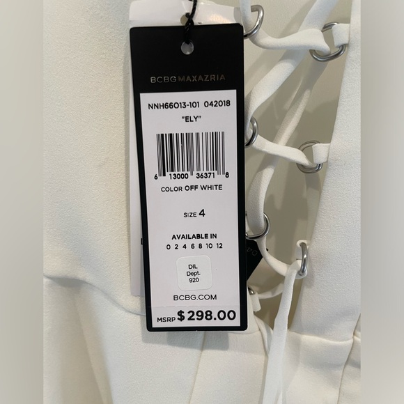 BCBG Ely halter dress off white with lace up back - Picture 5 of 5